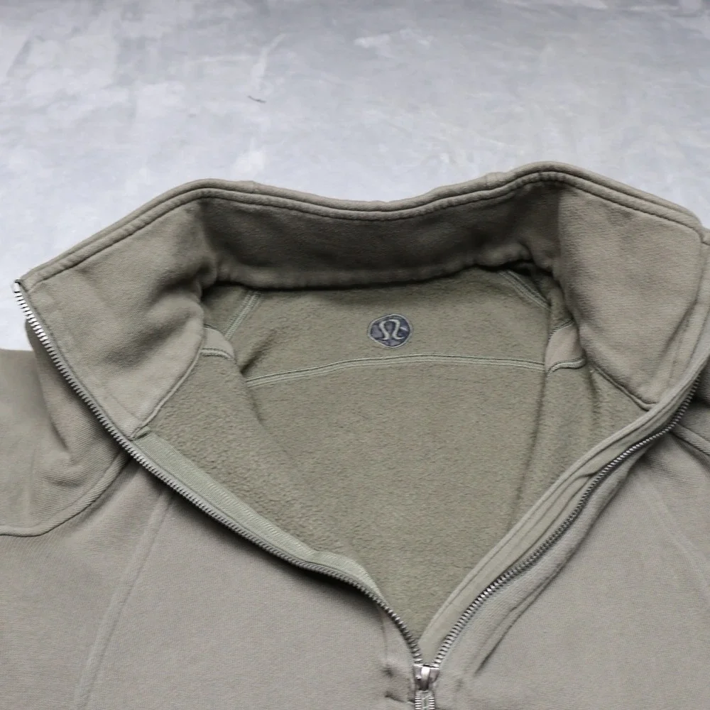 Lululemon Sweatshirt Women XS/S Green Scuba Pullover Ribbed‎ 1/4 Zip Oversized